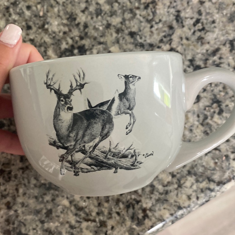 Set of 4 deer coffee cups